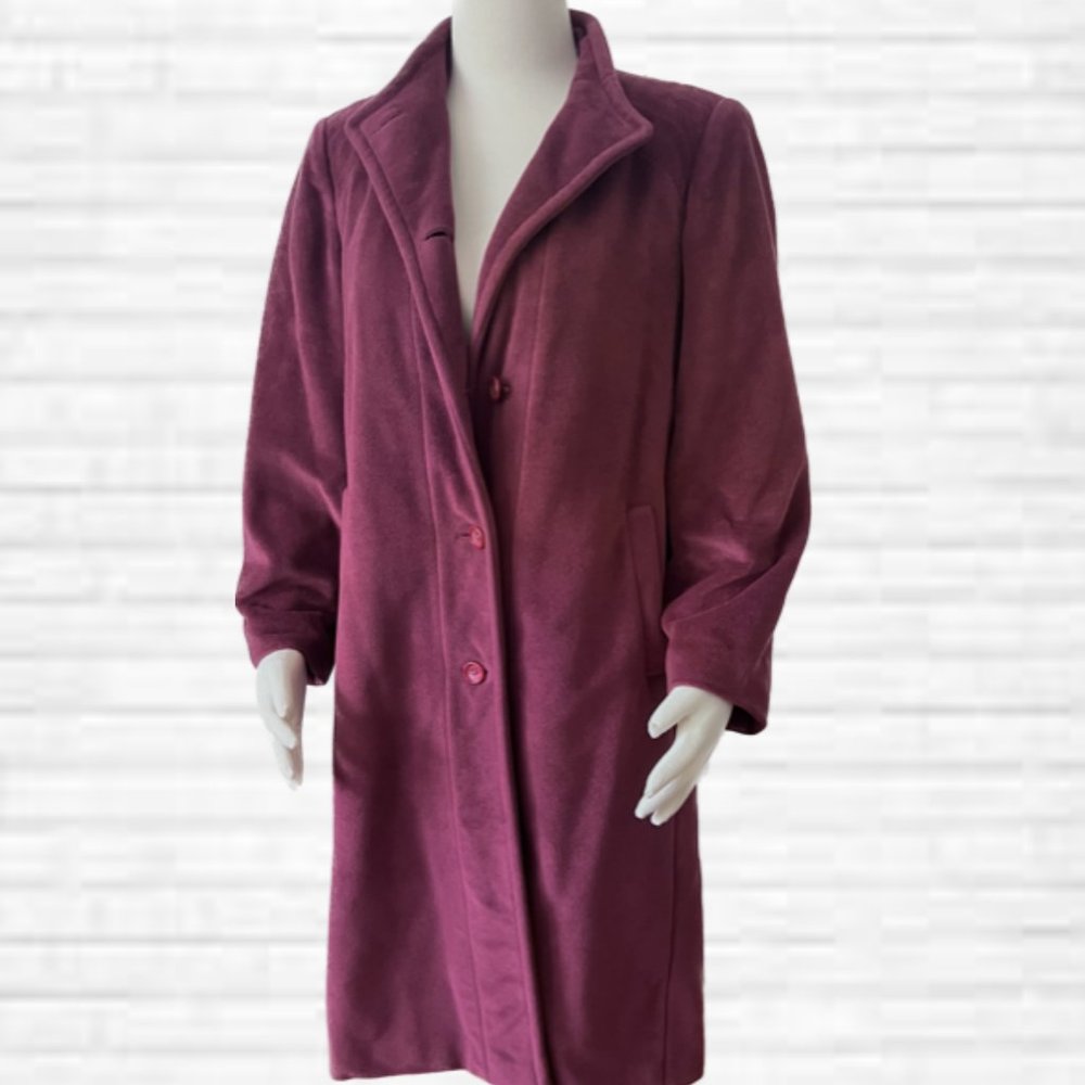 Vintage Lorendale by Bromleigh Long Burgundy Velour Coat - Excellent Condition